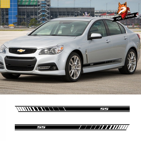 Car Auto Side Car Sticker Vinyl Car Styling Side Stripes Skirt Sticker Decals Wraps Body Stickers For Chevrolet SS